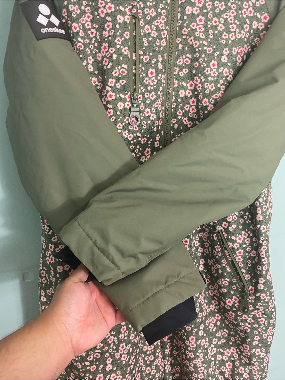Free People Oneskee Original Pro Floral Snow Suit Green Small - Picture 3 of 15